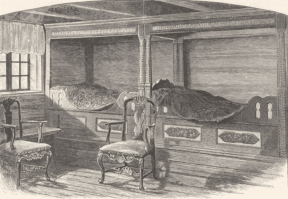 NORWAY. A Norse Interior, Thelemarken 1890 old antique vintage print picture